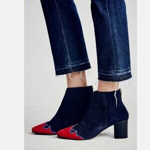 Free People Adelle Ankle Boot Blue And Red Size 8 MSRP: $195